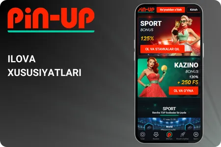 Pin Up Ilovaning asosiy funksiyalari